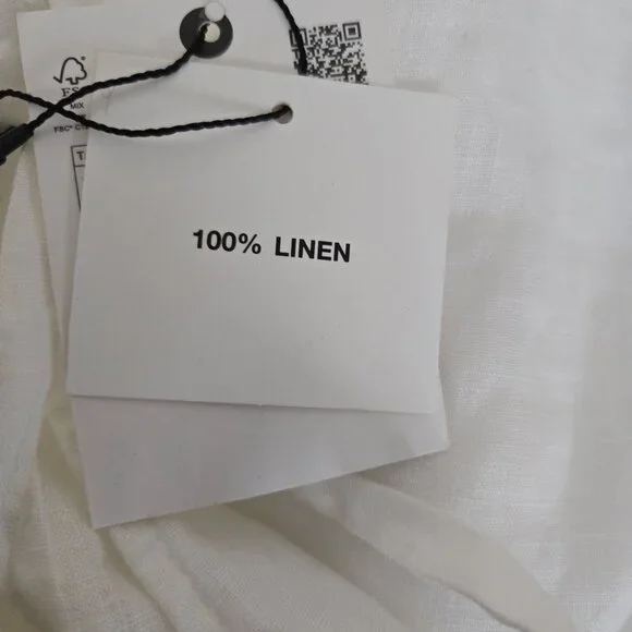 Zara White 100% Linen Halter Top XL NWT - Picture 9 of 9